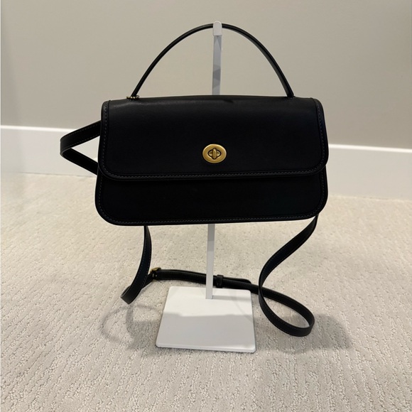 Coach geometric turnlock clutch vintage reissue reedition 129 black glovetanned - Picture 1 of 14